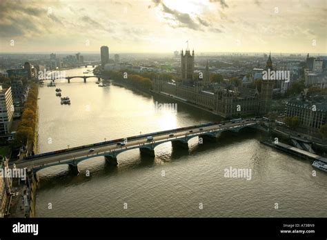 London Along The Thames River Showing Lambeth Bridge Vauxhall Bridge