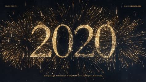 Videohive New Year Fireworks 2020 4K 25295822 - After Effects Template