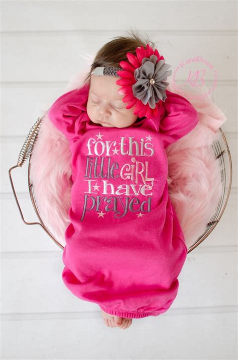 Newborn Baby Gown Hot Pink Infant Girl Gown For This Little Etsy