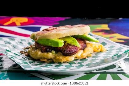 Arepa Queen Pepiada Traditional Venezuelan Food Stock Photo