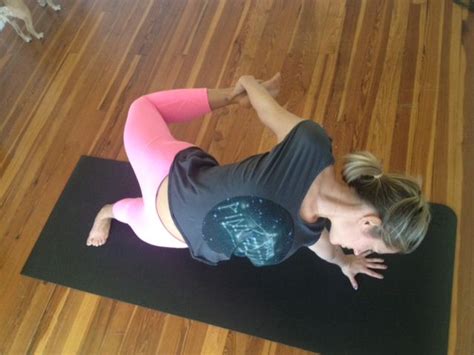 Kathryn Budig Challenge Pose Partridge Pose Yoga