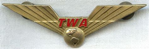 Trans World Airlines Twa First Officer Wing 2nd Issue By Blackinton Flying Tiger Antiques