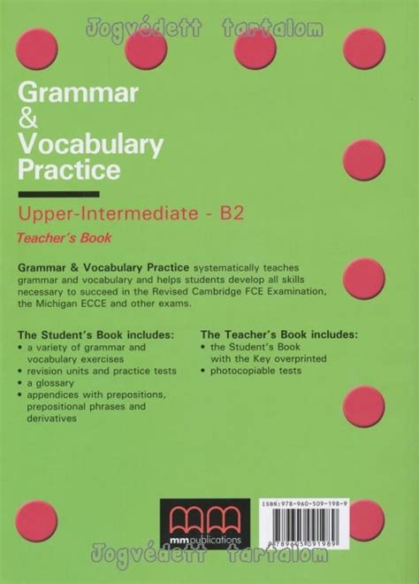 Grammar And Vocabulary Practice Upper Intermediate B2 Teachers Book