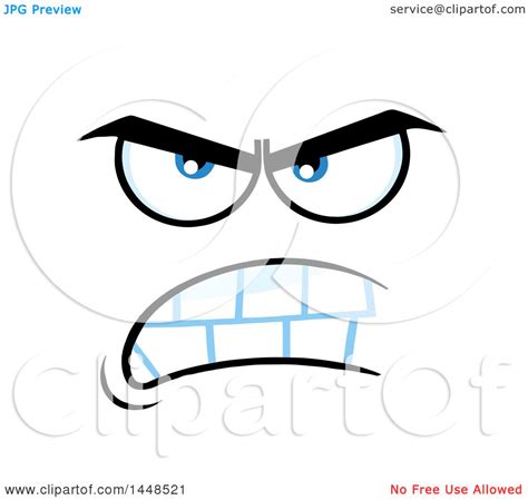 Clipart Of A Mean Face Royalty Free Vector Illustration By Hit Toon