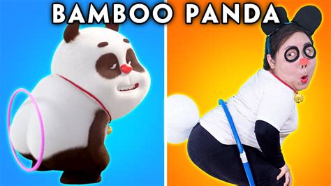Bamboo Panda And The Hula Hoop Challenge Bamboo Panda Funny Animated