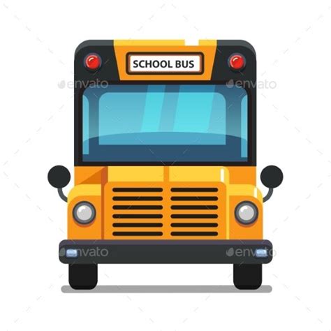 Yellow School Bus Front View Bus Cartoon Cartoon Clip Art School Bus