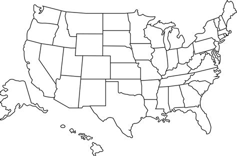 Blank Map Of The United States Png File Png Mart