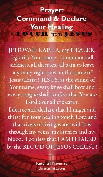 Prayer Command And Declare Your Healing 3 John 12 Beloved I Pray