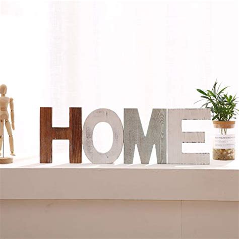 Wood Home Sign Decorative Wooden Block Word Signs Freestanding Dual