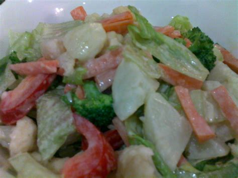 Resep salad sayur ala jepang, pakai saus bawang. penggemarsalad: salad sayur cik amirah