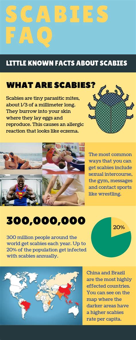 this is an infographic about scabies showing common places that you can get infected and