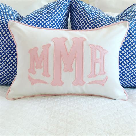 Monogrammed Appliqué Pillow Cover By Peppermintbee On Etsy Monogram
