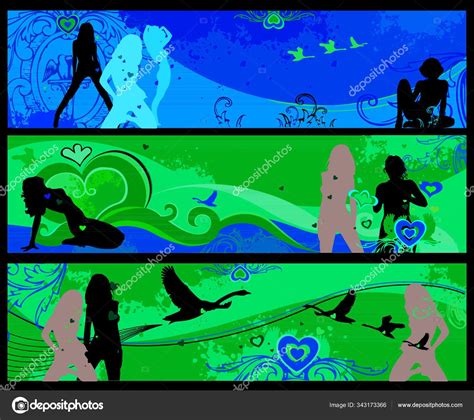 Sexy Banners Girls Stock Illustration By Yayimages