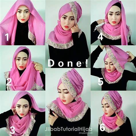 tutorial hijab segiempat pesta simple newstempo