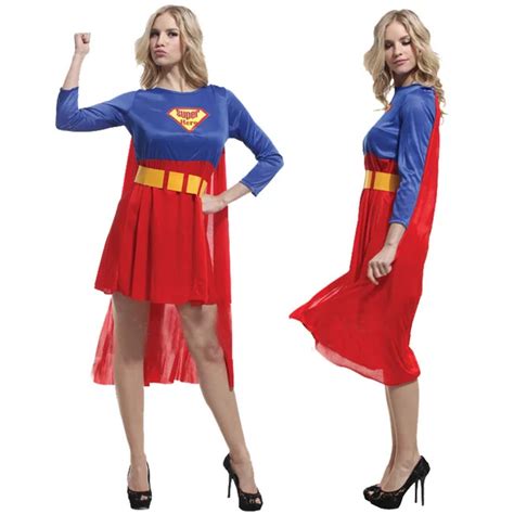 Hollywood Movie Sexy Woman Superhero Adult Costume Fancy Dress Outfit Halloween Super Girl