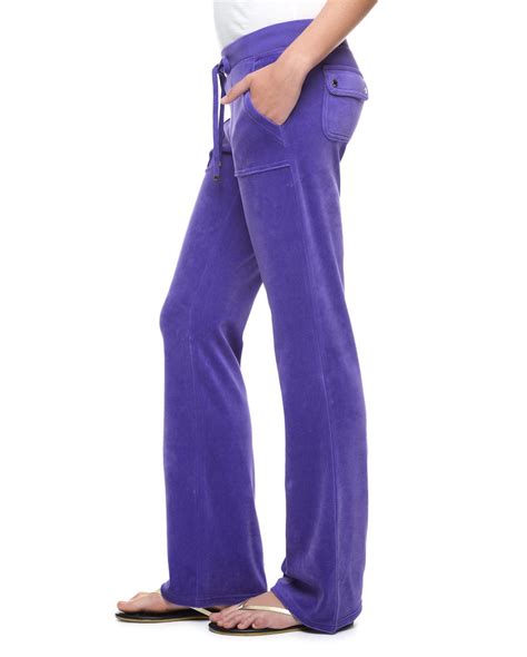 Juicy Couture Bling Bootcut Velour Pant In Purple Purple Velvet Lyst