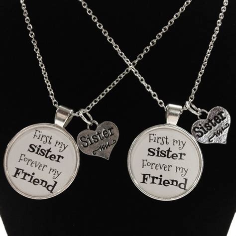 2 Necklaces First My Sister Forever My Friend Sisters Quote
