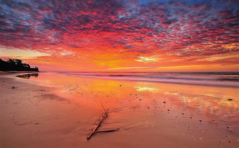 Sunlight Landscape Sunset Sea Shore Sand Reflection Sky Beach