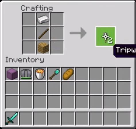 Tripwire Hook Minecraft Crafting Recipe - How To Make A Tripwire Hook In Minecraft (And Use It)