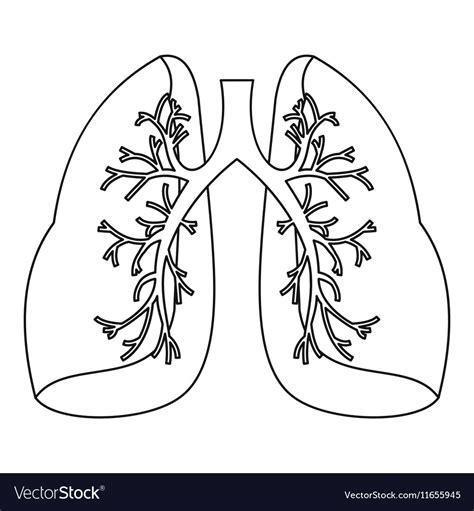 Lungs Icon Outline Style Royalty Free Vector Image