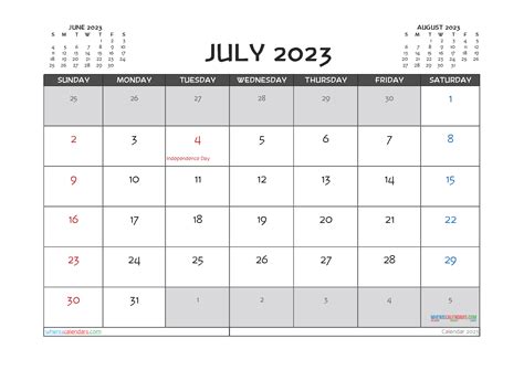 July 2023 Free Printable Calendar Free Printable 2023 Calendar