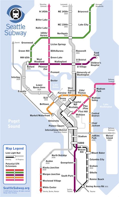 Map Of Seattle Light Rail State Coastal Towns Map