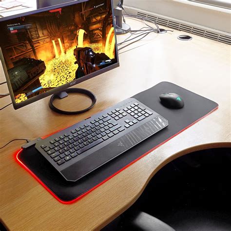Gaming Mouse Pad Large Xl World Map Desk Mat Anti Slip Rgb Led Lighting