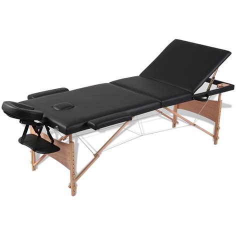 Kaii Table Pliable De Massage 3 Zones Avec Cadre En Bois Noir 186 X 68 Cm Cdiscount Santé