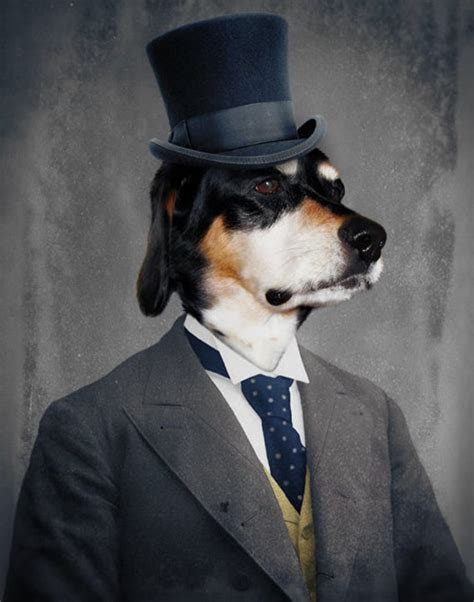 Pet Portrait Dapper Dog Top Hat Dog Veterinarian Print