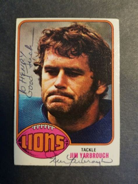 Jim Yarbrough Detroit Lions 1976 Topps Autographed Football Card Ebay