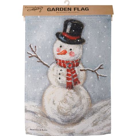 Snowman Garden Flag Primitives By Kathy