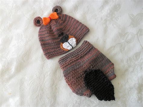 Baby Hats Knitting Knit Baby Beanie Hand Knitted Beaver Baby