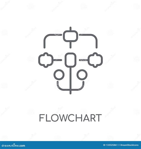 Flowchart Linear Icon Modern Outline Flowchart Logo Concept On Stock