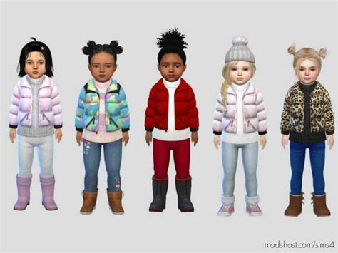 Puffer Winter Jacket Toddler Sims 4 Clothes Mod Modshost