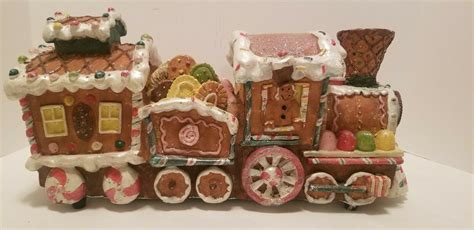 Cracker barrel christmas gingerbread house accent light. Cracker Barrel Gingermint Gingerbread Cookies Candy Fiber Optic Christmas Train - Other