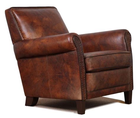 High End Genuine Leather Accent Chair Club Chair Cigar