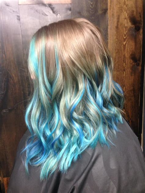 Home Hair Loft Salon And Spa Blonde And Blue Hair Blue Hair
