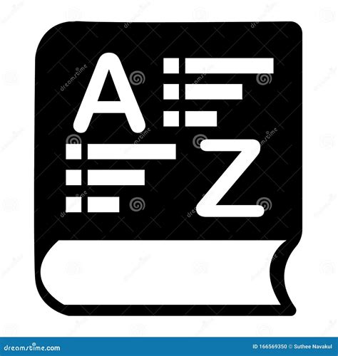 Vocabulary Icon On White Background Flat Style Book Glossary Sign