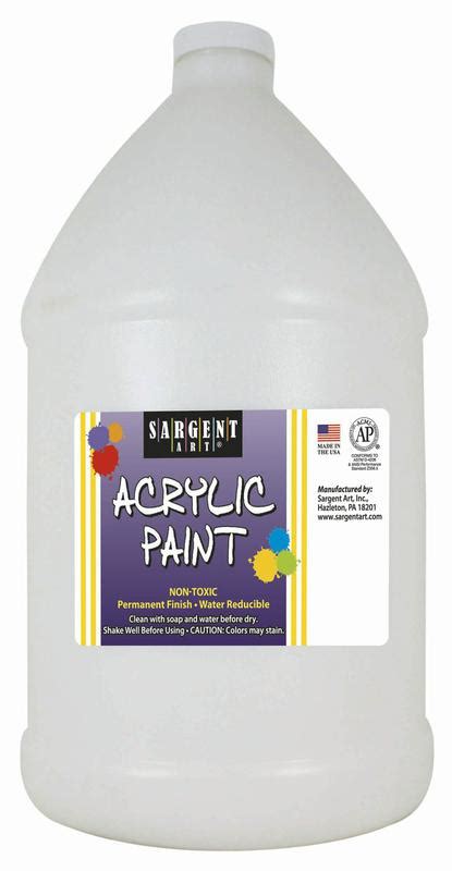 Sargent Art 16 Oz Acrylic Paint White Sar242496 Supplyme