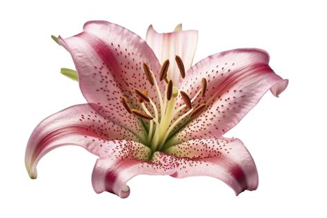 Pink Lilly Flower On Transparent Background Created With Generative Ai