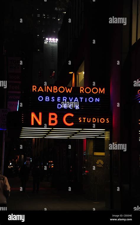 Night Portrait Neon Adverts Nbc Studios Rainbow Room Observation Deck