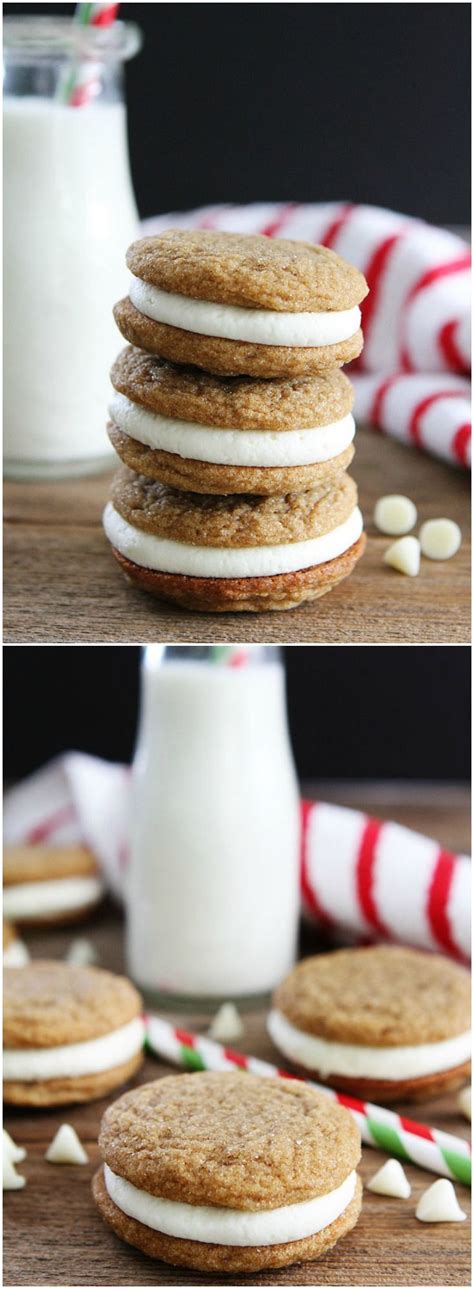 Gingersnap Sandwich Cookies With White Chocolate Filling Recipe On