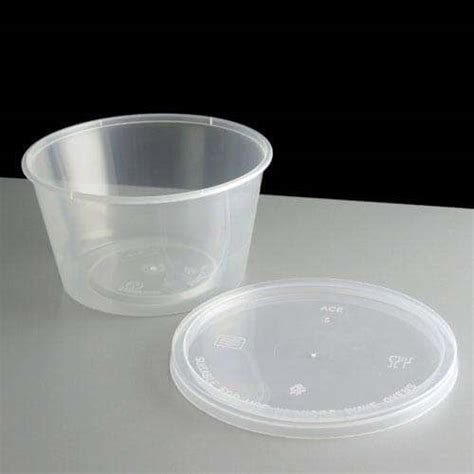 T16 Clear Round Plastic Container And Lid