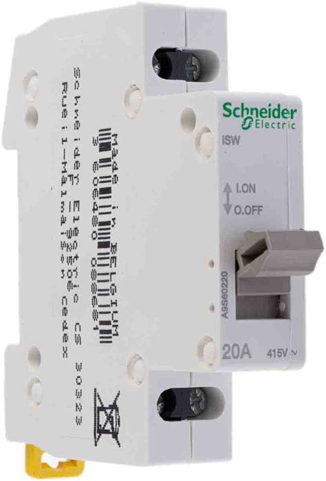 A9s60220 Schneider Electric 2p Pole Isolator Switch 20a Maximum