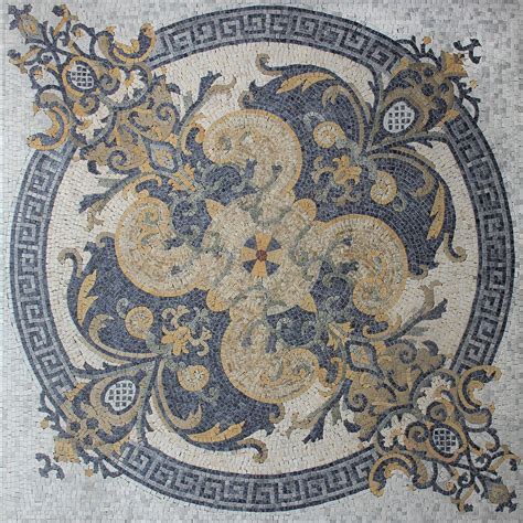 POLISHED Marble Floor Tile Square Rug | Mosaic Marble