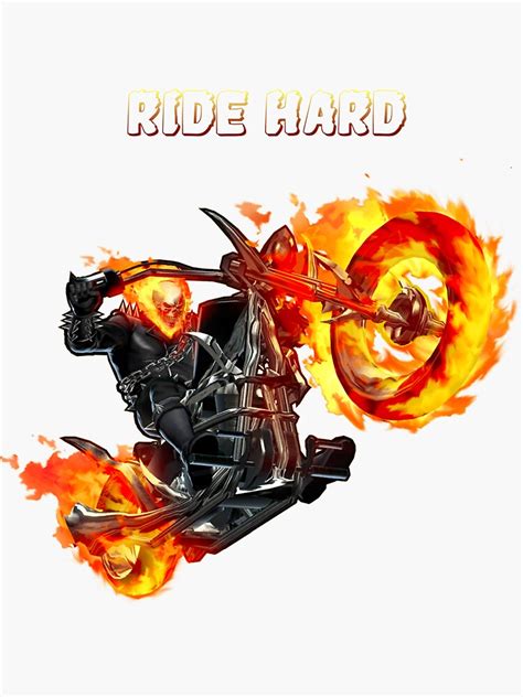 Ghost Rider Ride Hard Sticker For Sale By Timanator3000 Redbubble
