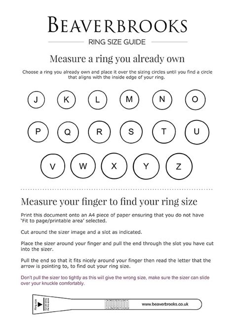 Ring Size Guide Uk Ring Size Chart Beaverbrooks