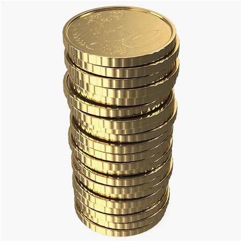 Golden Coins Stack 3d Model 19 Max 3ds Blend C4d Fbx Ma Lxo