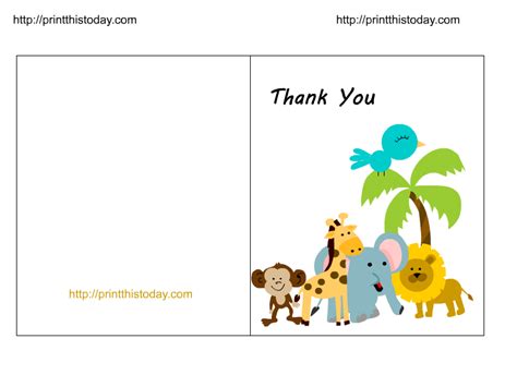 Thank your guests with baby shower thank you cards for all the lovely blessings you received for your little one. Free Jungle Baby Shower Thank You Cards (Printable)