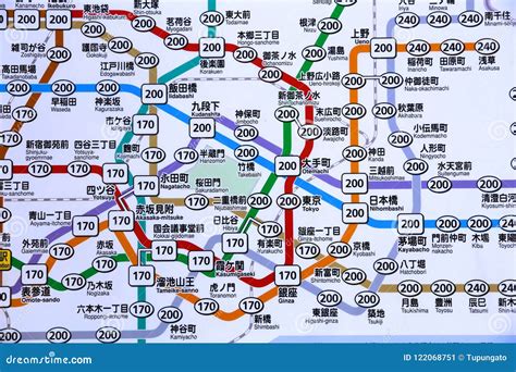 Mapa Del Subterráneo De Tokio Imagen De Archivo Imagen De Ferrocarril